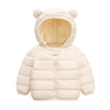 BFFBABY Winter Down Coats for Kids Baby Boys Girls Light Puffer Padded Jacket Bear Hoods Infant Outerwear White