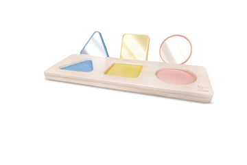 Hape Montessori Mirror Shape Puzzle | Educational Sensory Toy with Color Effects for Babies Ages 10+ Months