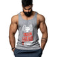 Juari Be A Gentleman Sleeveless Grey Melange Regular Fit Gym Vest For Men