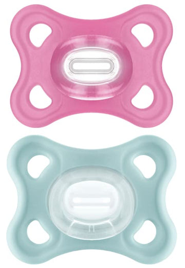 Mam Comfort Pacifiers, Newborn Pacifiers (2 Pack) 3-6 Months, Best Pacifier For Breastfed Babies, Girl Silicone