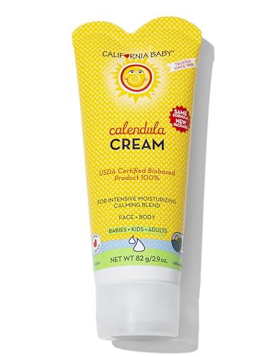 California Baby Calendula Cream  Ultra-Soothing Baby Face Cream  100% Plant-Based  Organic Calendula + Aloe Vera  Lavender Scent