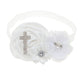 Bbtdin Baby Baptism Headband Bow Newborn Christening Hair Band Baby Baptism Lace Headwear Bbg48 (Cross)