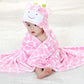 Vauwmsr Baby Hooded Blanket Ultra Soft Warm Newborn Infant Swaddle Wrap Bath Shower Towel, 25.6' X 39.4', Pink