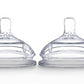 Comotomo 2 Pack Silicone Replacement Nipple, Slow Flow Clear, 0-3 Months