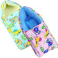 Mom & Son 2 In 1 BabyS Cotton Sleeping And Carry Bag (06 Months) (Green & Pink)