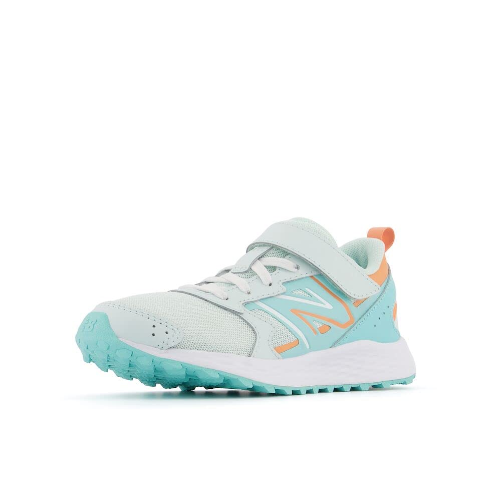 New Balance Baby Kids Fresh Foam 650 V1 Bungee Lace With Top Strap Running Shoe, Light Surf/Peach Glaze/Surf, 2 Wide Us Unisex I
