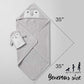 Happy & Sweet Baby Gift Set - Bamboo Viscose Hooded Penguin Bath Towel, Mitt Washcloth, And Squirt Bath Toy For Boys And Girls -