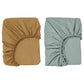 stoRk The GULDVVARE Series, 100% Cotton, Soft and Thick, for Newborns (Fitted Sheet for cot, Dark Yellow/Blue, 60x120 cm)