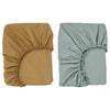 stoRk The GULDVVARE Series, 100% Cotton, Soft and Thick, for Newborns (Fitted Sheet for cot, Dark Yellow/Blue, 60x120 cm)