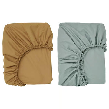 stoRk The GULDVVARE Series, 100% Cotton, Soft and Thick, for Newborns (Fitted Sheet for cot, Dark Yellow/Blue, 60x120 cm)