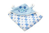 NAMAN Cartton Embroidered Newborn Hooded Blanket Cum Wrapper for Baby boy and Baby GirlSkyBlue_Smile