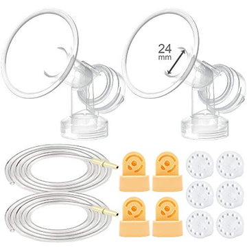 Maymom Breast Pump Kit Compatible With Medela Pump In Style Advanced Breast Pumps;2 Breastshields (One-Piece, 24Mm), 4 Valve, 6