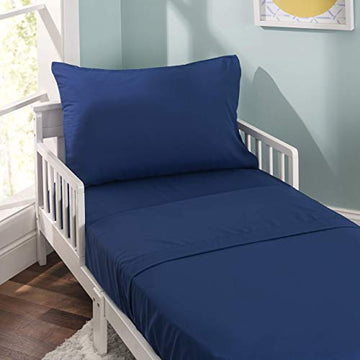 Everyday Kids 3 Piece Toddler Sheet Set - Soft Breathable Microfiber Toddler Bedding - Includes A Flat Sheet, A Fitted Sheet And