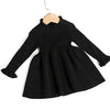 Simplee Kids Little Girls' Long Sleeve Girl Dresses And Rompers Ribbed Knit Sweater Dress Black For 4T