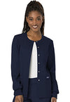 Snap Front Scrub Jackets For Women, Workwear Revolution Soft Stretch Plus Size Ww310, 5Xl, Navy