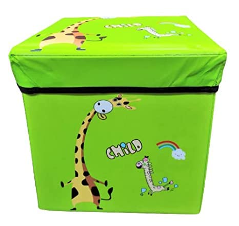 NEERAK Storage Box Portable & Foldable Laundry Box Cum Sitting Stool Folding/Sitting Stool/Stool/pouffes for Living and Bedroom/