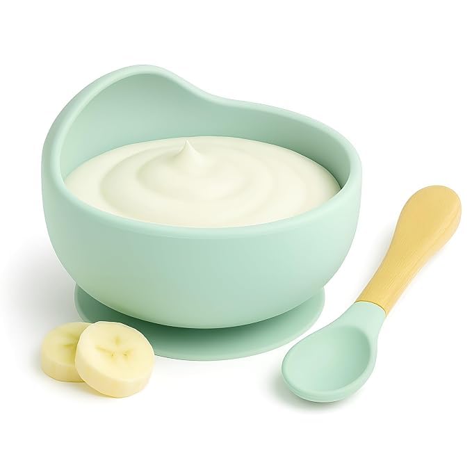 KETUBHAGAD Baby Feeding Bowl & Spoon Set | Silicone Suction Bowl for Baby Food | BPAFree Baby Bowl with Soft Feeding Spoon | No