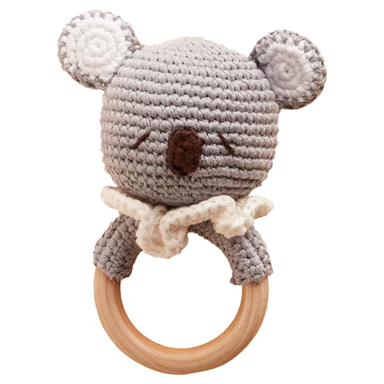 Chippi & Co Woodland Animal Plush Ring Infant and Baby Toy boy Girl Over 0 Month Old Baby Shower for mom and dad to be (Koala)