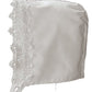White Polycotton Christening Baptism Gown With Lace Trim & Bonnet - 6 Month