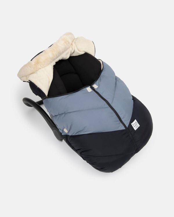 7Am Infant Car Seat Cover - Winter Puffy Cover With Center Zipper For Baby Boys & Girls, Lightweight, Windproof & Water-Repllent