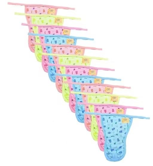 Fabsquare Fabsquare New Born Baby Nappy, Nappies, Langot  Hosiery Soft Material Set Of 12 (Multicolor)