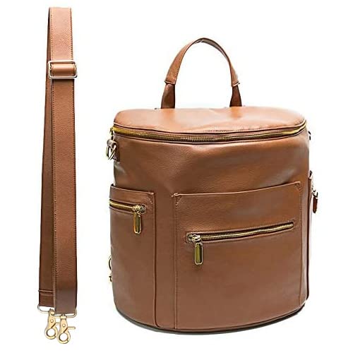 Miss Fong Diaper Bag Backpack Baby Diaper Bag, Large Leather Diaper Bag Backpack With 16 Pockets Diaper Bag Organizer, Changing