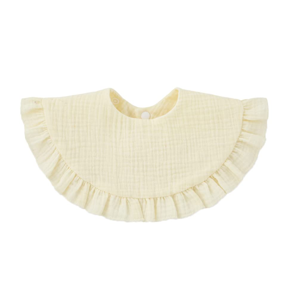 Nishine 4 Pcs Unisex Baby Muslin Bandana Drool Bibs 360 Degree Rotatable Cotton Teething Feeding Drooling Bibs For Boy Girl (Whi