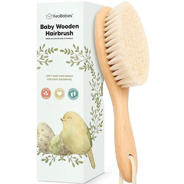 Baby Hair Brush - Baby Brush With Soft Goat Bristles - Cradle Cap Brush - Perfect Scalp Grooming Product For Infant, Toddler, Ki