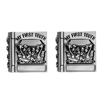 First Curl And First Tooth Keepsake Box For Kids Metallic Engraved Cute Shape, Silver Tooth Holder, Tooth Collection Organizer,