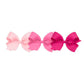 Wee Ones Girls' Large Bow 3 Pc Set Solid Grosgrain Variety Pack On A Weestay No-Slip Hair Clip - Light Pink, Hot Pink And Shocki
