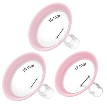 Maymom MyFit Flanges Pano Goldie Pack 15 16 17 mm Compatible with Medela Breast Pumps and Maymom Wide Base and Narrow Base Conne