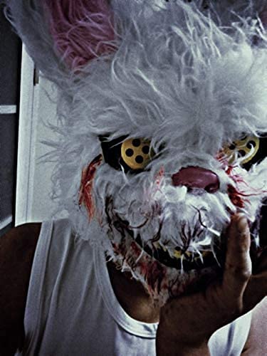 Besseek Halloween Scary Mask Rabbit Bunny Mask, Bloody Plush Animal Head Mask, Halloween Cosplay Costume Props Halloween Party F