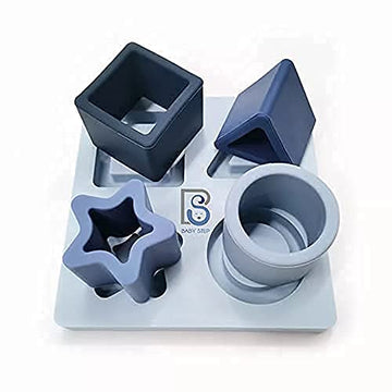 Baby Step Silicone Shape Sorter Puzzle for Toddlers 6-24 Months - Montessori Educational Toy - Enhances Color Recognition & Fine