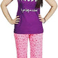 MUKHAKSH (Pack of 1 Sets = 1 Tops + 1 Capris Girls Printed Roatary Night Suit Tops + Capris 3/4, Print May Varyvery Comfortale M