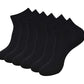 Golurk Unisex Ankle Length Cotton & Spandex Socks (Pack Of 6 : Free Size : Black Color)