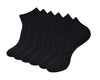 Golurk Unisex Ankle Length Cotton & Spandex Socks (Pack Of 6 : Free Size : Black Color)
