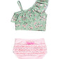 Rufflebutts One Shoulder Ruffle Tankini - Tea Roses - 2T