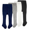 Cozyway Cable Knit Cotton Leggings/Tights For Baby Girls, 4 Pack, White/Black/Gray/Navy Blue, 6-12 Months Old