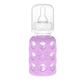 Lifefactory Glass Baby Bottles With Silicone Protection - 4-Pack, 4 Oz Each Bottle (2- Lavender & 2- Cantaloupe)