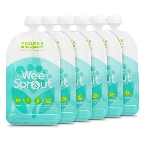 Weesprout Double Zipper Reusable Food Pouches (5 Fl Oz, Blue)