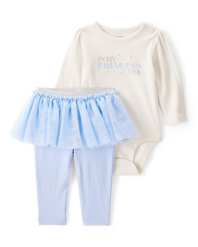 CarterS Baby Girl Princess Era Bodysuit & Tutu Pant Set | Soft Cotton Outfit Set Cute & Comfortable Everyday Wear