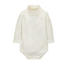 Cuteon Baby Boys Girls Solid Color Basic Turtleneck Cotton Bodysuit Jumpsuit Beige 6 Months