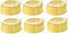 (6) Medela Solid Lids - Yellow/solid cap/bottle lid/bottle solid cap - for Medela Bottles