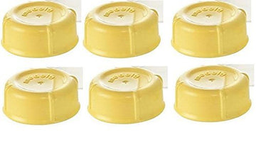 (6) Medela Solid Lids - Yellow/solid cap/bottle lid/bottle solid cap - for Medela Bottles