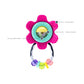 Infantino Spin & Teethe Gummy Pink Flower Rattle - Easy to Grab, Chewy Rings, Multi-Texutre Petals, Roller Ball Center - Teethin
