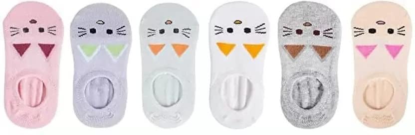Faton Baby Boys And Baby Girls Animal Print NoShow Loafer Socks Animal Printed Invisible Socks Multicolor Pack Of 6 (811 Years