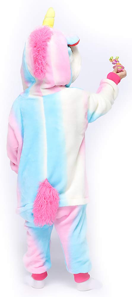 Easuit Rainbow Unicorn Onesie Pajamas Animal Costume Halloween Cosplay For Kids 6-8