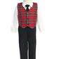 Special Occasion Holiday Christmas New Year Girls Red Plaid Suit Toddler 2T