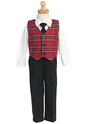 Special Occasion Holiday Christmas New Year Girls Red Plaid Suit Toddler 2T