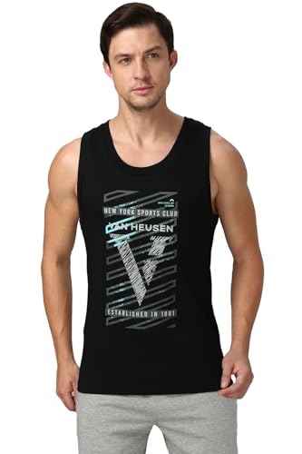 Van Heusen MenS Letter Print Regular Fit Vest (70021_Black V